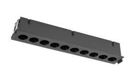 M9135  Blau Linear Recessed Spotlight 10 Light, 24W LED, 3000K, 1680lm, Cut Out: L:280mm x W:40mm, Black, Driver Included